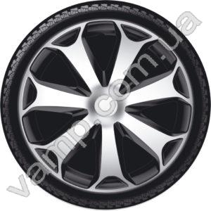 Колпаки колёсные R-13 (Польша) Argo Mega Silver Black. Комплект (4шт.) Mega Silver Black