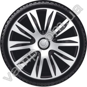 Колпаки колёсные R-13 (Польша) 4Racing Nardo Silver Black. Комплект (4шт.)