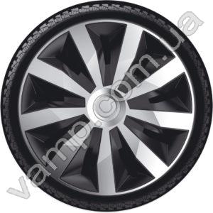 Колпаки колёсные R-13 (Польша) 4Racing Penta Silver Black. Комплект (4шт.) Penta Silver Black
