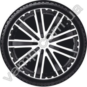 Колпаки колёсные R-13 (Польша) 4Racing Toro Silver Black. Комплект (4шт.) Toro Silver Black