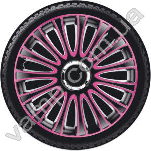 Колпаки колёсные R-14 (Польша) Argo Lemans Pro Pink Black. Комплект (4шт.) Lemans Pro Pink Black