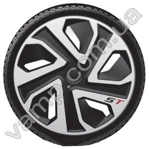 Колпаки колёсные R-14 (Польша) J-TEC ST Silver Black. Комплект (4шт.) ST Silver Black