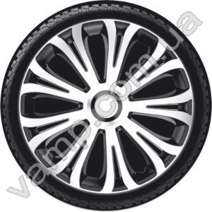 Колпаки колёсные R-15 (Польша) Argo Avera Silver Black. Комплект (4шт.) Avera Silver Black
