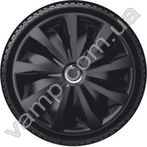 Колпаки колёсные R-15 (Польша) 4Racing Grip Pro Black. Комплект (4шт.)