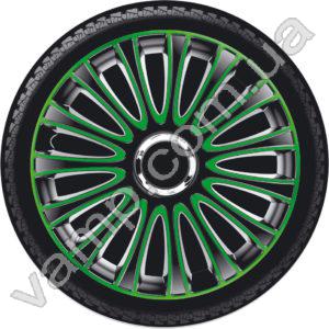 Колпаки колёсные R-15 (Польша) Argo Lemans Pro Green Black. Комплект (4шт.) Lemans Pro Green Black