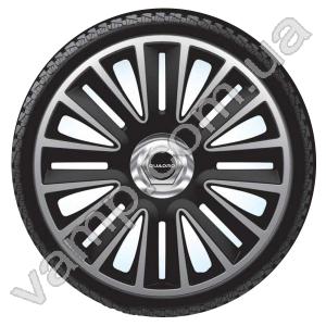 Колпаки колёсные R-15 (Польша) Argo QUADRO PRO Silver Black. Комплект (4шт.) QUADRO PRO Silver Black