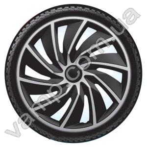 Колпаки колёсные R-15 (Польша) Argo TURBO Silver Black. Комплект (4шт.) TURBO Silver Black