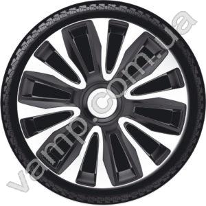 Колпаки колёсные R-16 (Польша) Argo Avalon Silver Black. Комплект (4шт.) Avalon Silver Black