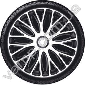 Колпаки колёсные R-16 (Польша) 4Racing Mugello White Black. Комплект (4шт.)