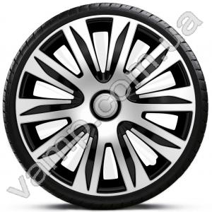 Колпаки колёсные R-16 (Польша) 4Racing Nardo Silver Black. Комплект (4шт.)