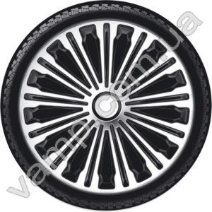 Колпаки колёсные R-17 (Польша) 4Racing Volante Silver Black. Комплект (4шт.)